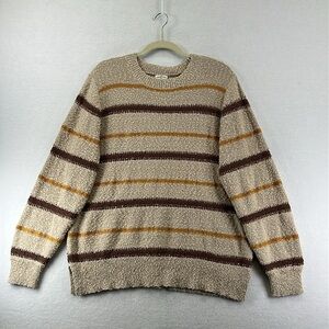 Mason & Belle Stitch Fix Pullover Sweater Size XL Tan/Brown/Gold Stripe NWOT